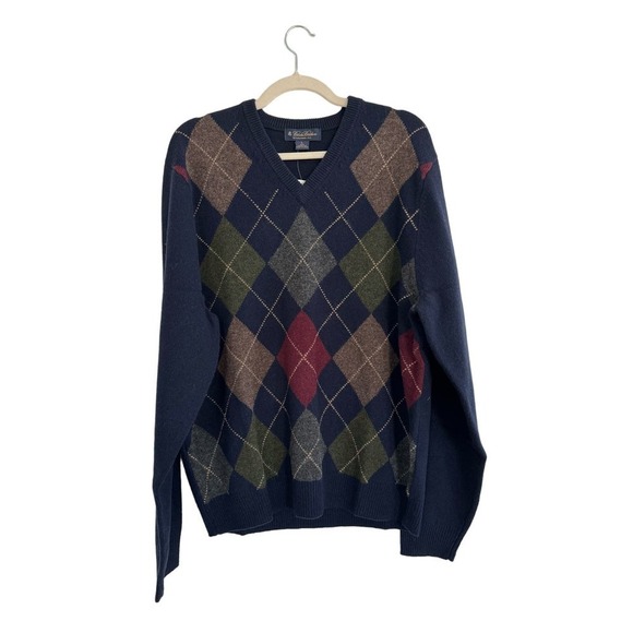 Brooks Brothers Other - NWT Mens Brooks Brothers Lambswool Argyle Pull Over Sweater Size L